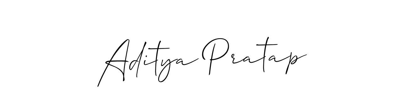 How to make Aditya Pratap name signature. Use Allison_Script style for creating short signs online. This is the latest handwritten sign. Aditya Pratap signature style 2 images and pictures png