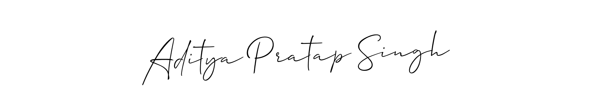 How to make Aditya Pratap Singh name signature. Use Allison_Script style for creating short signs online. This is the latest handwritten sign. Aditya Pratap Singh signature style 2 images and pictures png