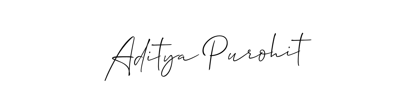 Make a beautiful signature design for name Aditya Purohit. With this signature (Allison_Script) style, you can create a handwritten signature for free. Aditya Purohit signature style 2 images and pictures png