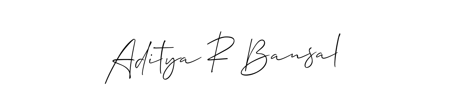 Also You can easily find your signature by using the search form. We will create Aditya R Bansal name handwritten signature images for you free of cost using Allison_Script sign style. Aditya R Bansal signature style 2 images and pictures png