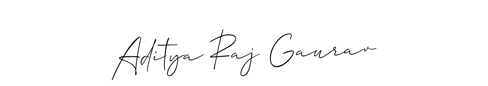 Use a signature maker to create a handwritten signature online. With this signature software, you can design (Allison_Script) your own signature for name Aditya Raj Gaurav. Aditya Raj Gaurav signature style 2 images and pictures png
