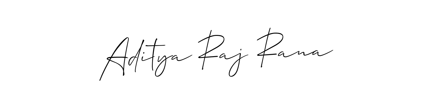 How to make Aditya Raj Rana name signature. Use Allison_Script style for creating short signs online. This is the latest handwritten sign. Aditya Raj Rana signature style 2 images and pictures png
