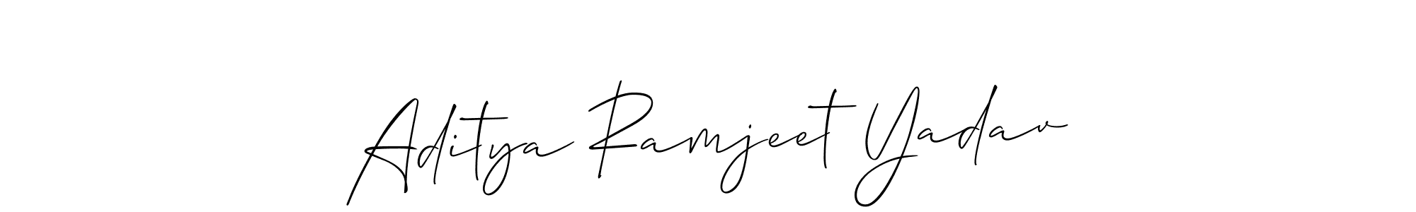 Make a short Aditya Ramjeet Yadav signature style. Manage your documents anywhere anytime using Allison_Script. Create and add eSignatures, submit forms, share and send files easily. Aditya Ramjeet Yadav signature style 2 images and pictures png