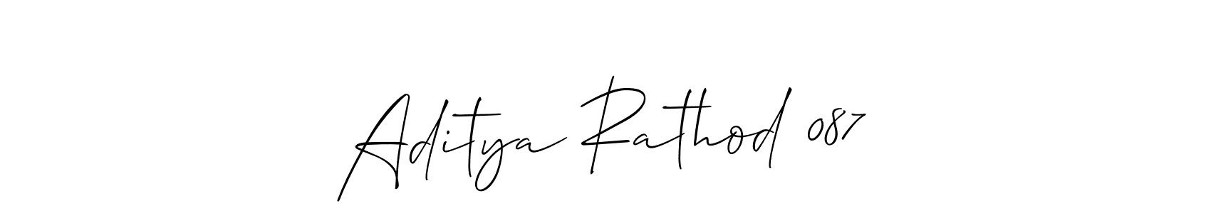 Use a signature maker to create a handwritten signature online. With this signature software, you can design (Allison_Script) your own signature for name Aditya Rathod 087. Aditya Rathod 087 signature style 2 images and pictures png