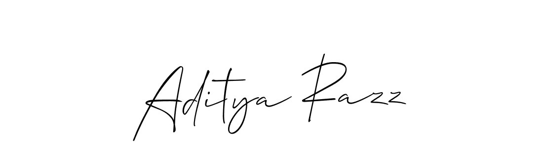 It looks lik you need a new signature style for name Aditya Razz. Design unique handwritten (Allison_Script) signature with our free signature maker in just a few clicks. Aditya Razz signature style 2 images and pictures png
