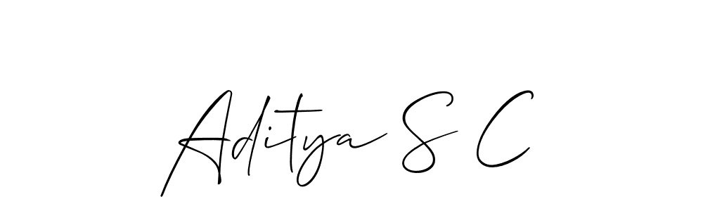 Design your own signature with our free online signature maker. With this signature software, you can create a handwritten (Allison_Script) signature for name Aditya S C. Aditya S C signature style 2 images and pictures png