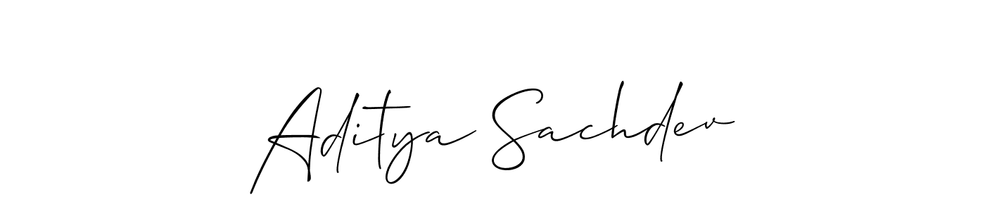 How to make Aditya Sachdev signature? Allison_Script is a professional autograph style. Create handwritten signature for Aditya Sachdev name. Aditya Sachdev signature style 2 images and pictures png