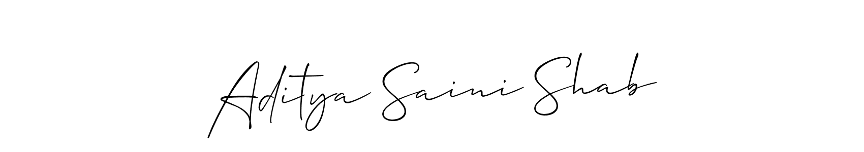 Aditya Saini Shab stylish signature style. Best Handwritten Sign (Allison_Script) for my name. Handwritten Signature Collection Ideas for my name Aditya Saini Shab. Aditya Saini Shab signature style 2 images and pictures png