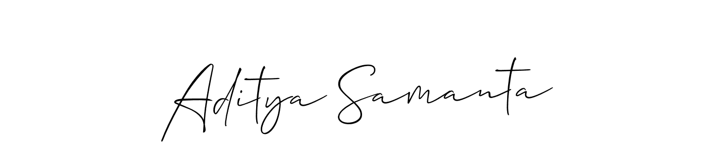 Use a signature maker to create a handwritten signature online. With this signature software, you can design (Allison_Script) your own signature for name Aditya Samanta. Aditya Samanta signature style 2 images and pictures png