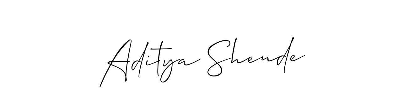 Also we have Aditya Shende name is the best signature style. Create professional handwritten signature collection using Allison_Script autograph style. Aditya Shende signature style 2 images and pictures png