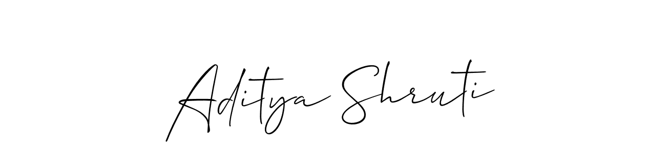 How to make Aditya Shruti name signature. Use Allison_Script style for creating short signs online. This is the latest handwritten sign. Aditya Shruti signature style 2 images and pictures png