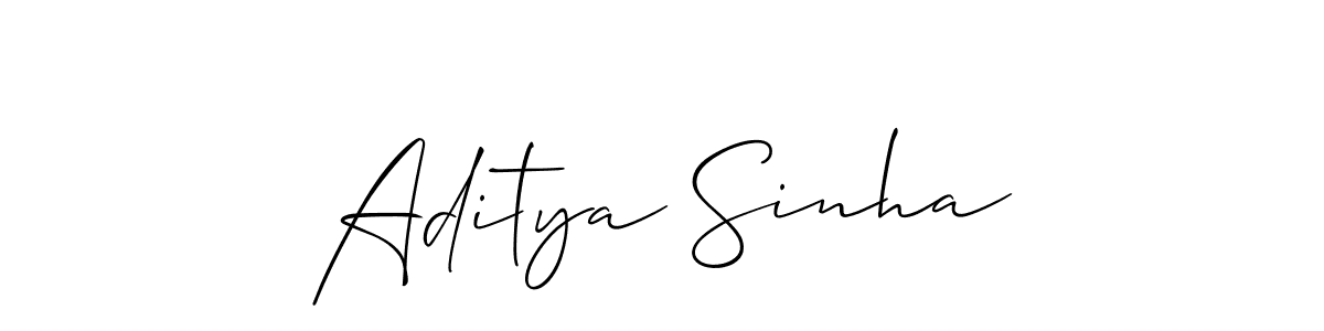 Allison_Script is a professional signature style that is perfect for those who want to add a touch of class to their signature. It is also a great choice for those who want to make their signature more unique. Get Aditya Sinha name to fancy signature for free. Aditya Sinha signature style 2 images and pictures png