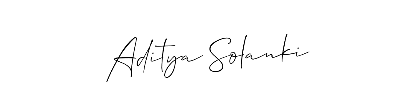 Make a beautiful signature design for name Aditya Solanki. With this signature (Allison_Script) style, you can create a handwritten signature for free. Aditya Solanki signature style 2 images and pictures png