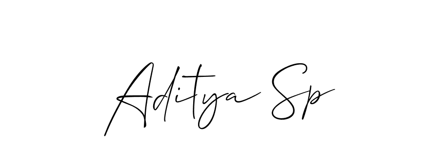 Use a signature maker to create a handwritten signature online. With this signature software, you can design (Allison_Script) your own signature for name Aditya Sp. Aditya Sp signature style 2 images and pictures png