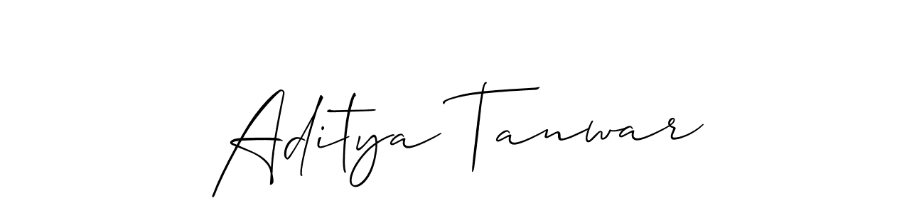 The best way (Allison_Script) to make a short signature is to pick only two or three words in your name. The name Aditya Tanwar include a total of six letters. For converting this name. Aditya Tanwar signature style 2 images and pictures png