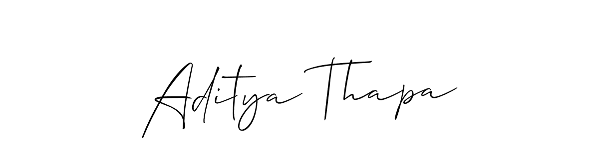Also we have Aditya Thapa name is the best signature style. Create professional handwritten signature collection using Allison_Script autograph style. Aditya Thapa signature style 2 images and pictures png