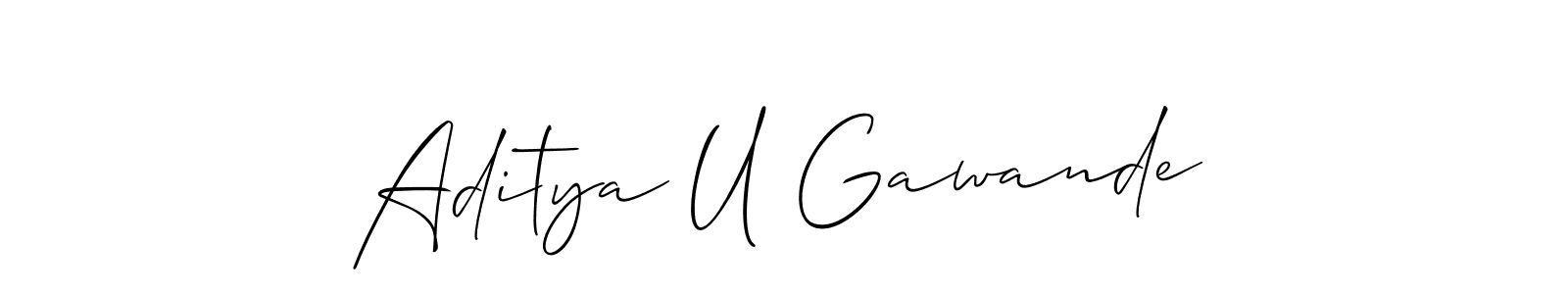 Best and Professional Signature Style for Aditya U Gawande. Allison_Script Best Signature Style Collection. Aditya U Gawande signature style 2 images and pictures png