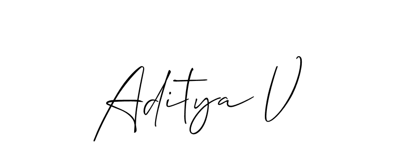 Once you've used our free online signature maker to create your best signature Allison_Script style, it's time to enjoy all of the benefits that Aditya V name signing documents. Aditya V signature style 2 images and pictures png