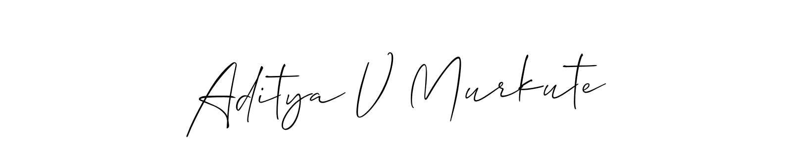 Create a beautiful signature design for name Aditya V Murkute. With this signature (Allison_Script) fonts, you can make a handwritten signature for free. Aditya V Murkute signature style 2 images and pictures png