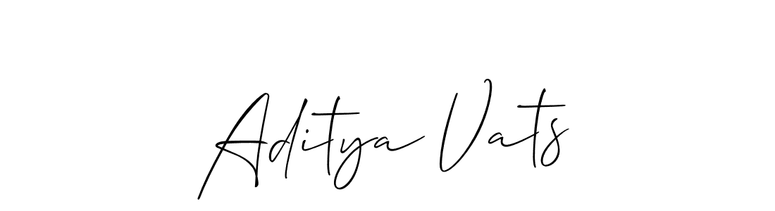 This is the best signature style for the Aditya Vats name. Also you like these signature font (Allison_Script). Mix name signature. Aditya Vats signature style 2 images and pictures png