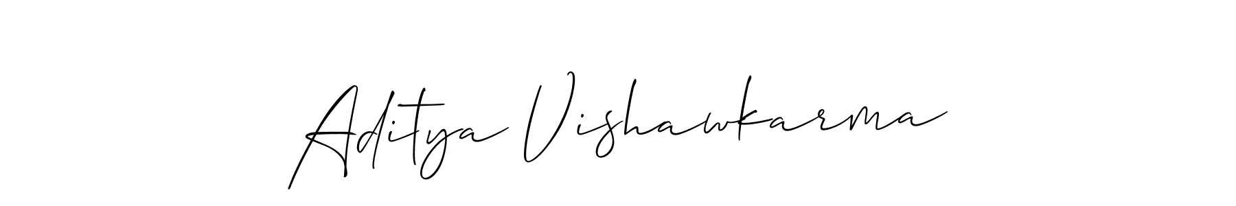 How to make Aditya Vishawkarma signature? Allison_Script is a professional autograph style. Create handwritten signature for Aditya Vishawkarma name. Aditya Vishawkarma signature style 2 images and pictures png