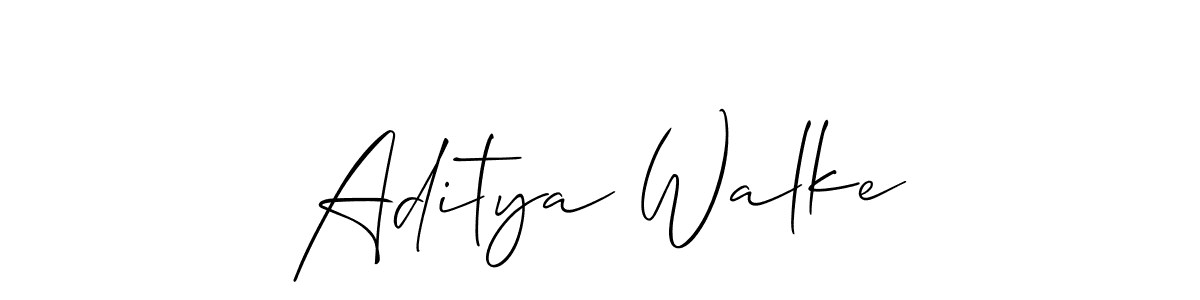 Make a beautiful signature design for name Aditya Walke. With this signature (Allison_Script) style, you can create a handwritten signature for free. Aditya Walke signature style 2 images and pictures png