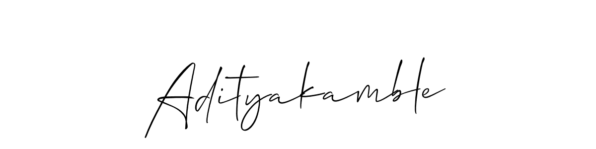 How to make Adityakamble name signature. Use Allison_Script style for creating short signs online. This is the latest handwritten sign. Adityakamble signature style 2 images and pictures png