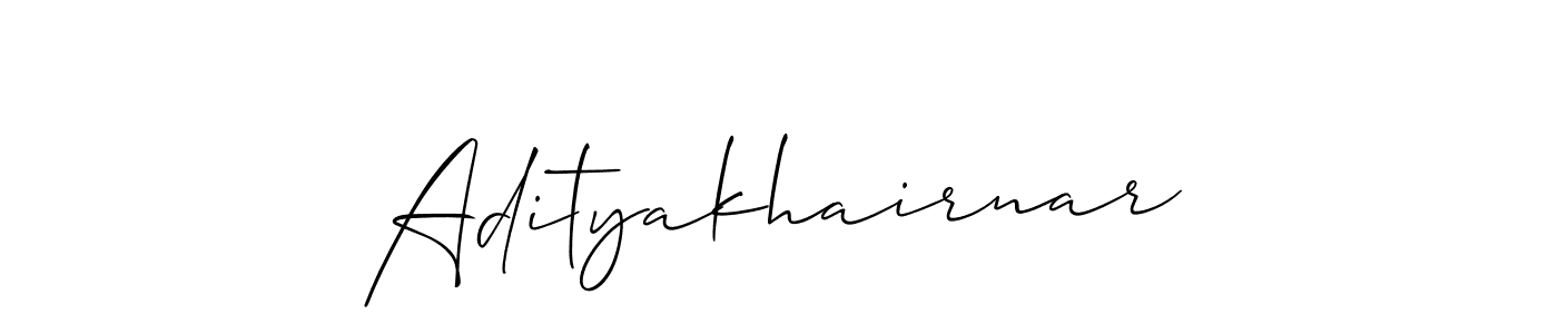 if you are searching for the best signature style for your name Adityakhairnar. so please give up your signature search. here we have designed multiple signature styles  using Allison_Script. Adityakhairnar signature style 2 images and pictures png