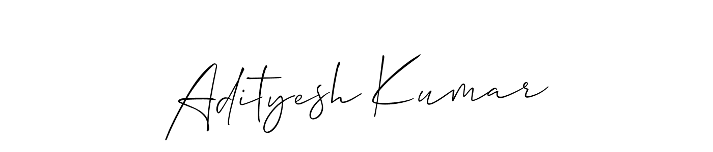 How to make Adityesh Kumar name signature. Use Allison_Script style for creating short signs online. This is the latest handwritten sign. Adityesh Kumar signature style 2 images and pictures png