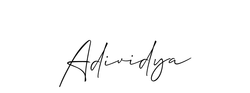 Create a beautiful signature design for name Adividya. With this signature (Allison_Script) fonts, you can make a handwritten signature for free. Adividya signature style 2 images and pictures png