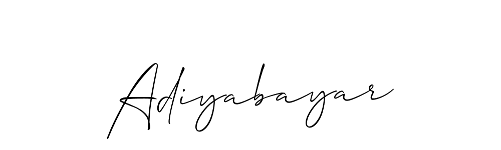 Design your own signature with our free online signature maker. With this signature software, you can create a handwritten (Allison_Script) signature for name Adiyabayar. Adiyabayar signature style 2 images and pictures png