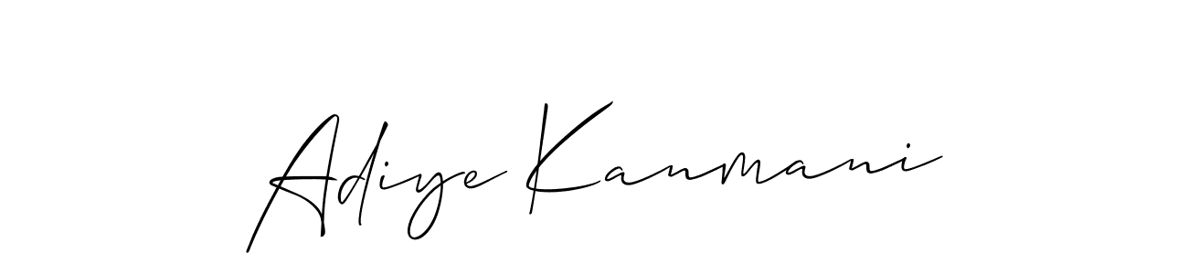 Also we have Adiye Kanmani name is the best signature style. Create professional handwritten signature collection using Allison_Script autograph style. Adiye Kanmani signature style 2 images and pictures png