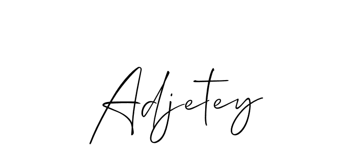 Also You can easily find your signature by using the search form. We will create Adjetey name handwritten signature images for you free of cost using Allison_Script sign style. Adjetey signature style 2 images and pictures png