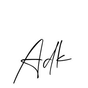 Make a beautiful signature design for name Adk. With this signature (Allison_Script) style, you can create a handwritten signature for free. Adk signature style 2 images and pictures png