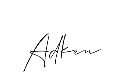 It looks lik you need a new signature style for name Adken. Design unique handwritten (Allison_Script) signature with our free signature maker in just a few clicks. Adken signature style 2 images and pictures png