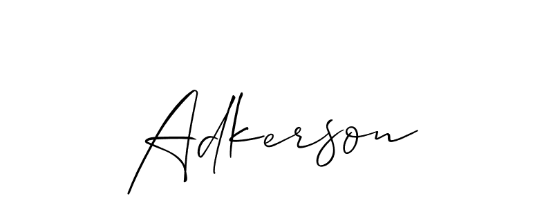 Allison_Script is a professional signature style that is perfect for those who want to add a touch of class to their signature. It is also a great choice for those who want to make their signature more unique. Get Adkerson name to fancy signature for free. Adkerson signature style 2 images and pictures png