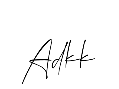 How to make Adkk name signature. Use Allison_Script style for creating short signs online. This is the latest handwritten sign. Adkk signature style 2 images and pictures png