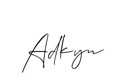 How to make Adkyn name signature. Use Allison_Script style for creating short signs online. This is the latest handwritten sign. Adkyn signature style 2 images and pictures png