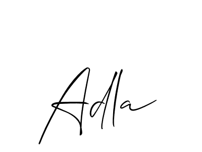 Create a beautiful signature design for name Adla. With this signature (Allison_Script) fonts, you can make a handwritten signature for free. Adla signature style 2 images and pictures png