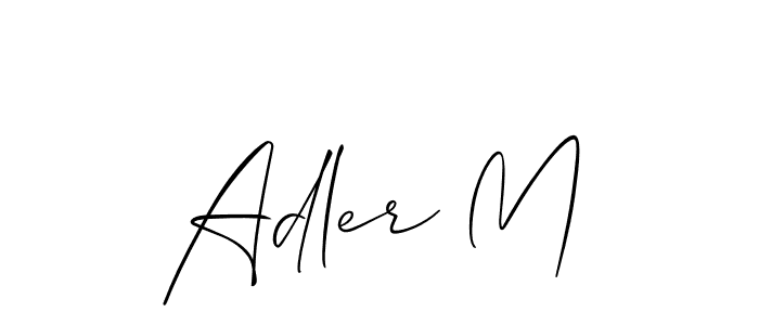 Design your own signature with our free online signature maker. With this signature software, you can create a handwritten (Allison_Script) signature for name Adler M. Adler M signature style 2 images and pictures png