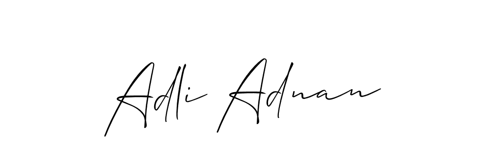 Make a beautiful signature design for name Adli Adnan. With this signature (Allison_Script) style, you can create a handwritten signature for free. Adli Adnan signature style 2 images and pictures png