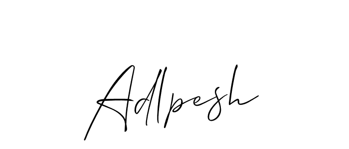 Use a signature maker to create a handwritten signature online. With this signature software, you can design (Allison_Script) your own signature for name Adlpesh. Adlpesh signature style 2 images and pictures png