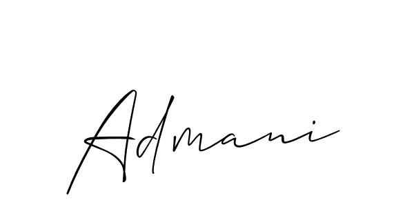 Design your own signature with our free online signature maker. With this signature software, you can create a handwritten (Allison_Script) signature for name Admani. Admani signature style 2 images and pictures png
