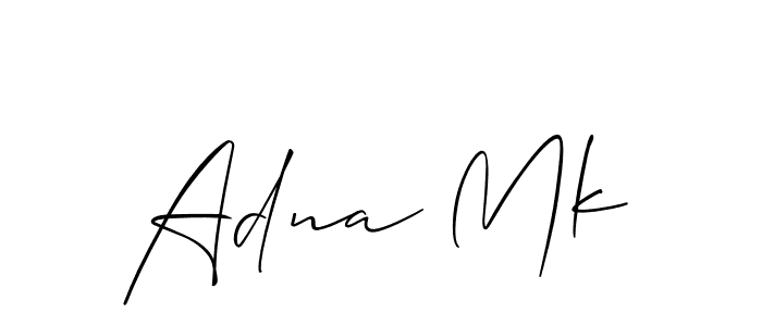 Design your own signature with our free online signature maker. With this signature software, you can create a handwritten (Allison_Script) signature for name Adna Mk. Adna Mk signature style 2 images and pictures png