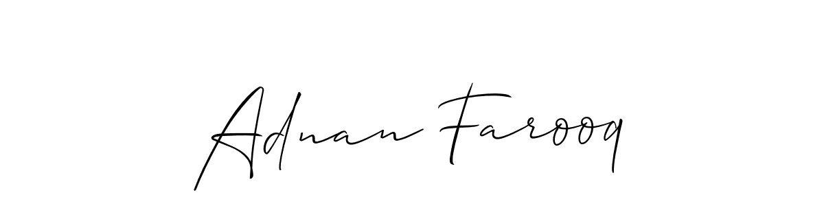 Design your own signature with our free online signature maker. With this signature software, you can create a handwritten (Allison_Script) signature for name Adnan Farooq. Adnan Farooq signature style 2 images and pictures png