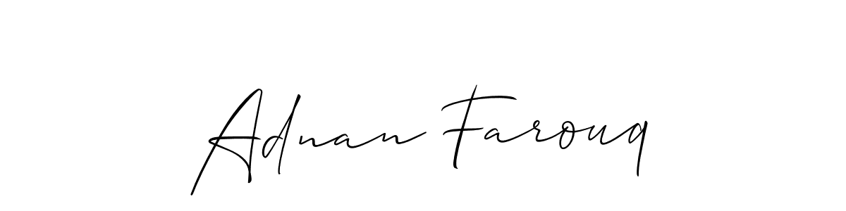 Adnan Farouq stylish signature style. Best Handwritten Sign (Allison_Script) for my name. Handwritten Signature Collection Ideas for my name Adnan Farouq. Adnan Farouq signature style 2 images and pictures png