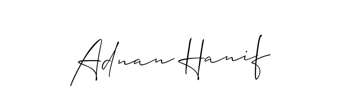 Design your own signature with our free online signature maker. With this signature software, you can create a handwritten (Allison_Script) signature for name Adnan Hanif. Adnan Hanif signature style 2 images and pictures png