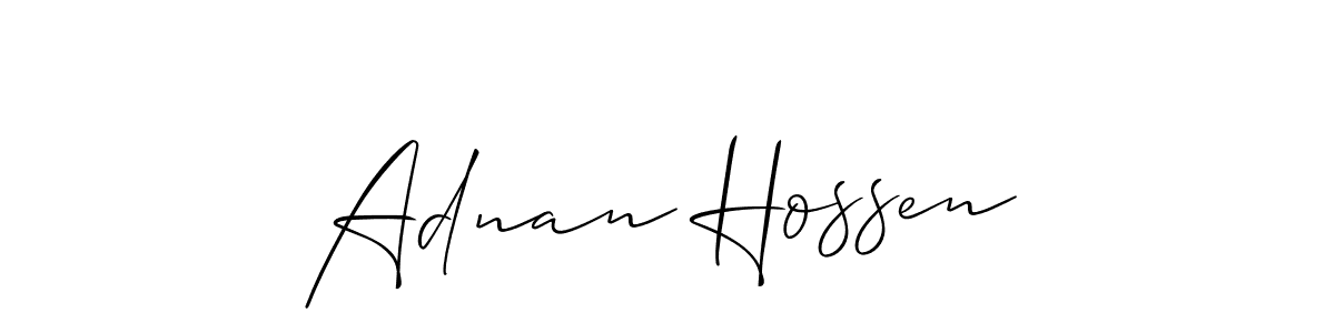 Also You can easily find your signature by using the search form. We will create Adnan Hossen name handwritten signature images for you free of cost using Allison_Script sign style. Adnan Hossen signature style 2 images and pictures png