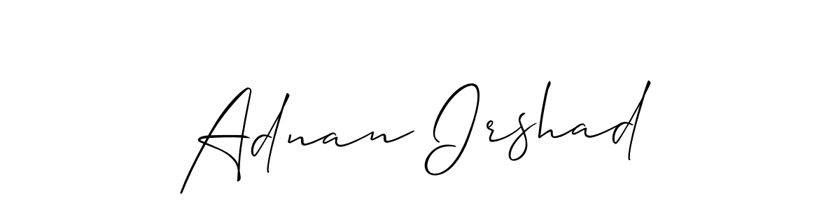 Allison_Script is a professional signature style that is perfect for those who want to add a touch of class to their signature. It is also a great choice for those who want to make their signature more unique. Get Adnan Irshad name to fancy signature for free. Adnan Irshad signature style 2 images and pictures png