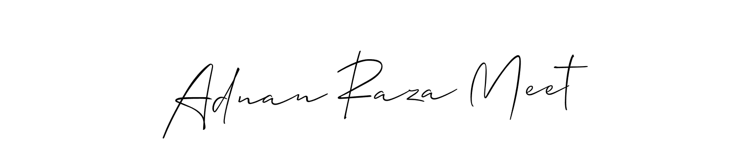 Make a short Adnan Raza Meet signature style. Manage your documents anywhere anytime using Allison_Script. Create and add eSignatures, submit forms, share and send files easily. Adnan Raza Meet signature style 2 images and pictures png